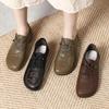 Fashion GKTINOO Fashion Women Flat Shoes Spring Autumn Round Toe Sneakers Genuine Cow Leather Soft Sole Comfort Casual Shoes Woman