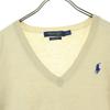 POLO GOLF RALPH LAUREN Long sleeve V neck knit M beige Women Used