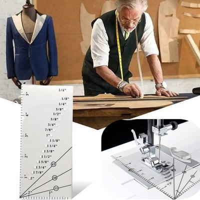 1PC Seam Guide Ruler Quilting Seam Guide Ruler Sew Seam Allowance Rulers 1/8 To 2 Inch Straight Line for Sewing Machine