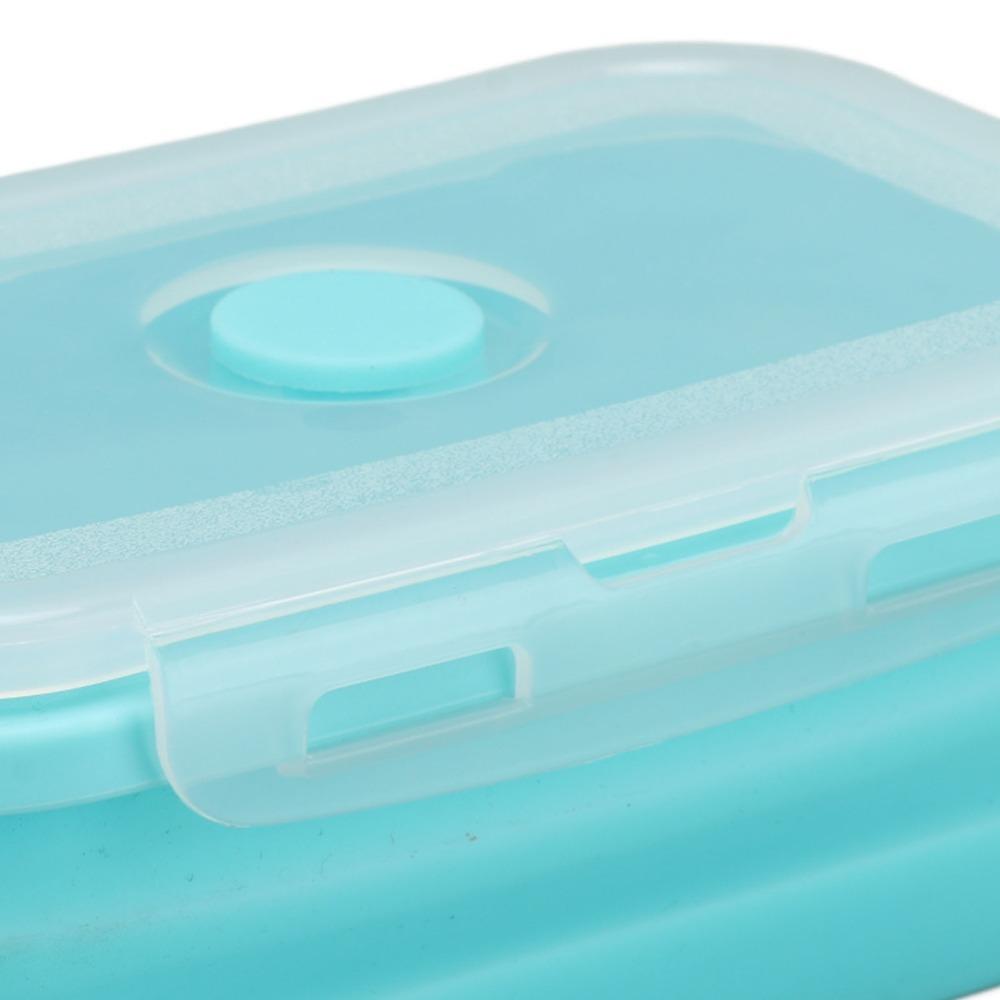 2PCS Silicone Lunch Storage Container Collapsible Design Airtight Kitchen Organizer For Camping