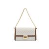 MICHAEL KORS Sonia Presbyopia Chain Flip Artificial Leather Small Square Bag Hand Crossbody Shoulder Bag Medium Women's Vanilla White and Acorn Brown