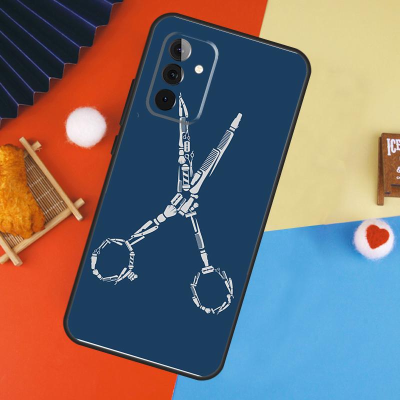 Hairdresser Barber Scissors Case For Samsung Galaxy A56 A36 A16 A06 A13 A33 A53 A52 A32 A12 A54 A34 A14 A15 A35 A55 A17