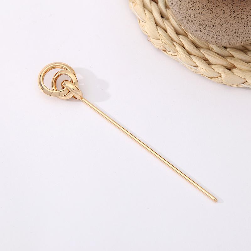 

Simple and Ancient-style Coiled Hairpins Versatile Daily Headwear Hairpins Metal BallsPlain Hairpins Winding style золотий