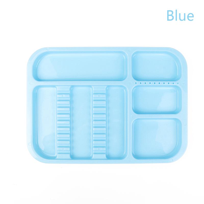 

1 шт. пластиковый лоток для стоматологических инструментов, отдельный лоток, автоклавируемые пластиковые разделенные лотки для медицинских инструментов для татуировки и стоматологии синий