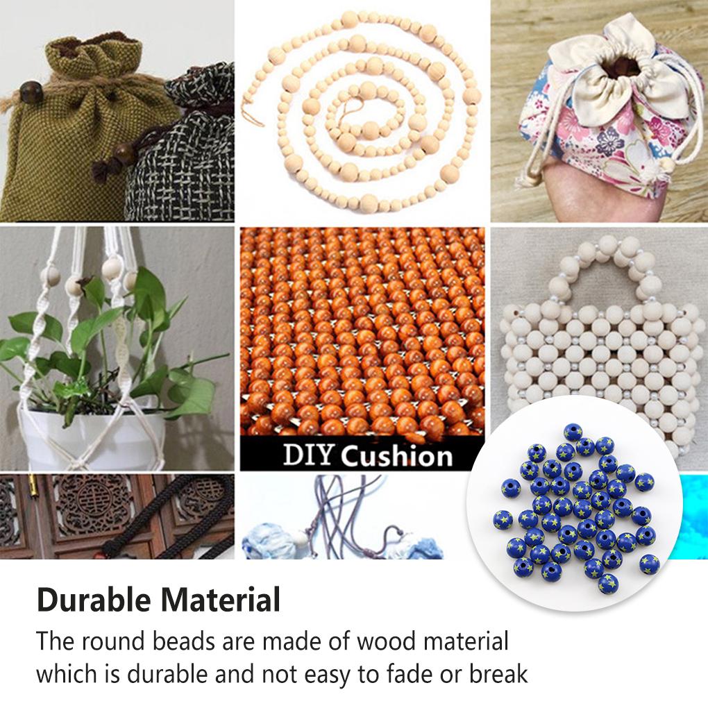 Wood Separation Beads DIY Decoration Spacer Balls Pocket-Size Sewing Bead Set Bracelet Charms Jewelry Handmade Needlework