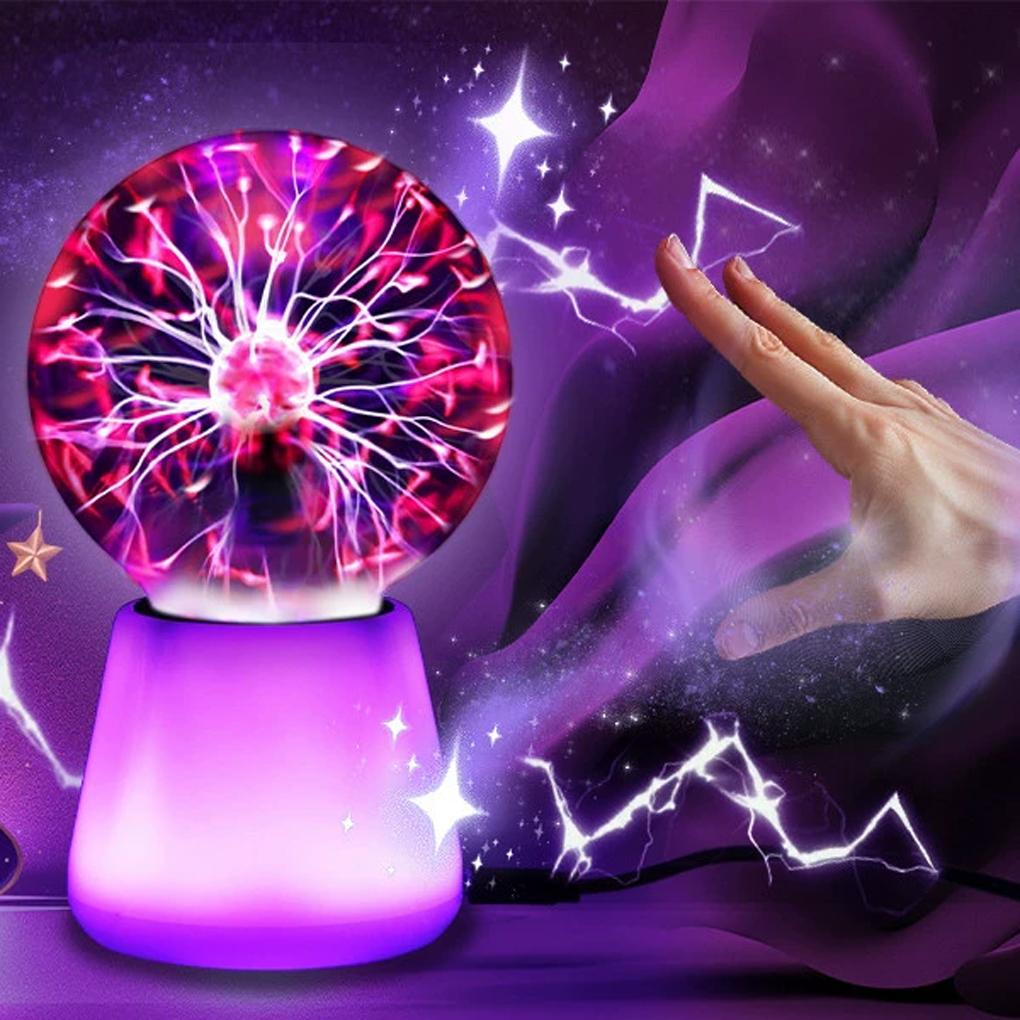 1PC Magic Plasma Ball Lamp Touch Glass LED Night Light Atmosphere Lights Christmas Party Bedroom Decor Kids Birthday Gift Toy