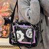 Y2K Cool Hot Ita Shoulder Bag Harajuku Girls Gothic Chain Transparent Tote Bag Large Capacity Crossbody Bag DIY Display Handbags