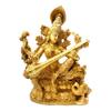 Aliaj Ashtadhatu Alamă Idol Shree Maa Saraswati, Murti Zeiță, Aur, Alamă - 12 Inch