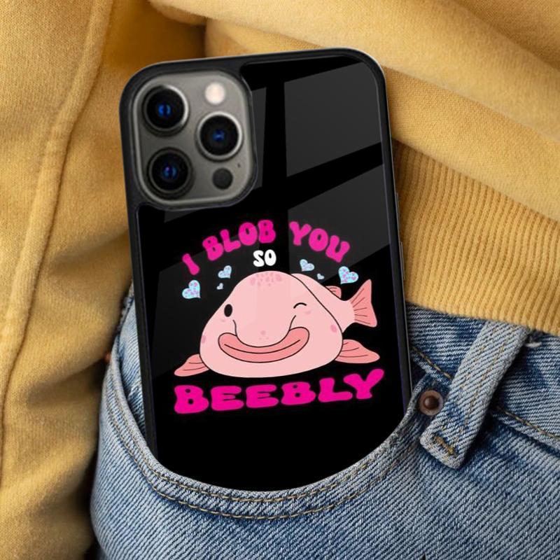 Cute Blobfish Soft Phone Case for iPhone 17 Air 16e Pro max 15 Pro 13 14 Plus 11 12 MagSafe Magnetic Coque