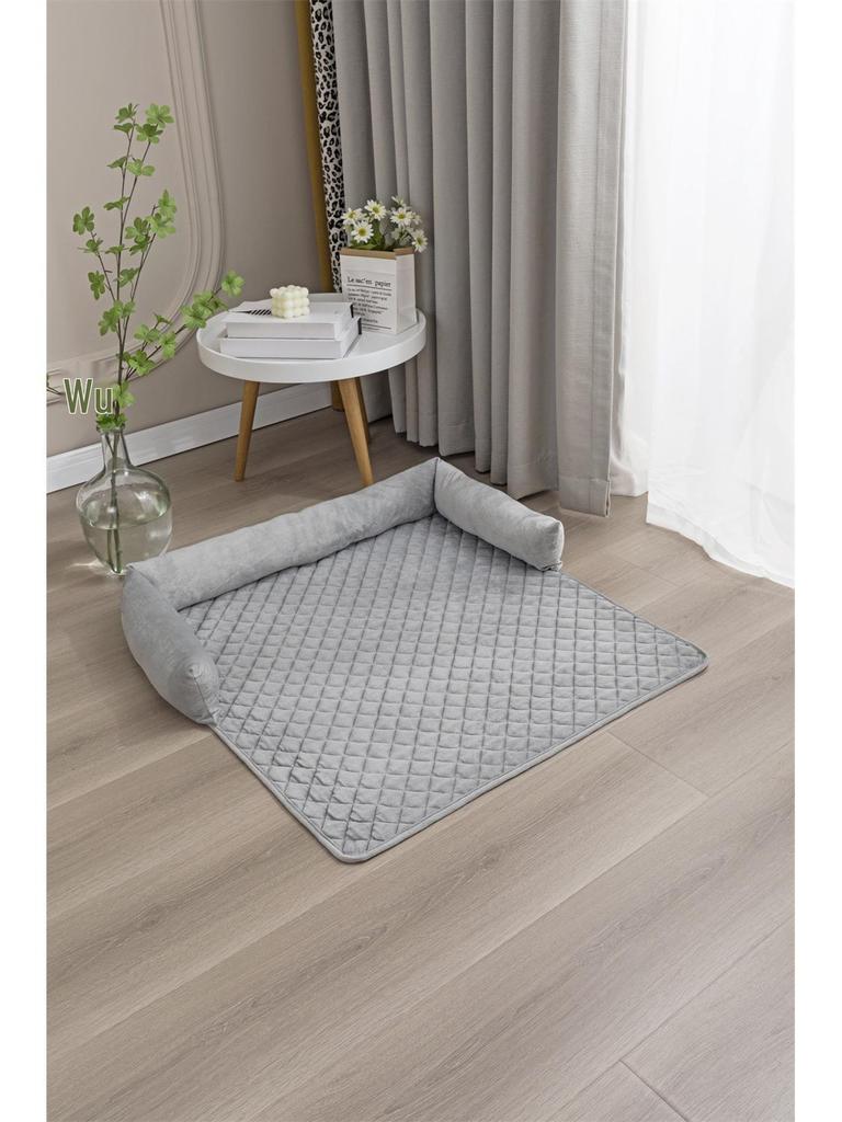 Cross-border Plush Pet Sofa Cushion: Cat & Dog Bed with Pillow