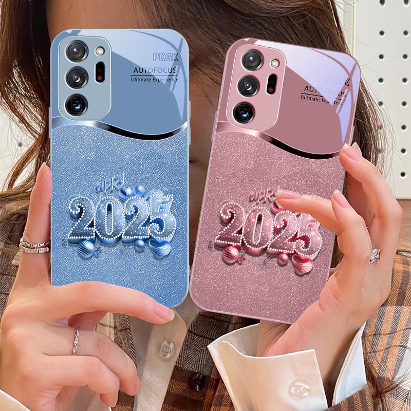 Colorful New Year 2025 For Samsung Galaxy Note 8 9 10 PRO 20 Ultra A01 02 03 Core 04E 4G 12 13 5G Tempering Glass Phone Case