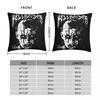 Kissenbezug mit schwarzem Metallmotiv „Pinhead Hellraiser“ – Dekoration für Halloween-Horrorfilme – Zuhause