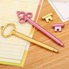 6pcs Creative Stationery Key Shape Gel Pen Cute Cartoon Office Retro Water-based Signature Pen