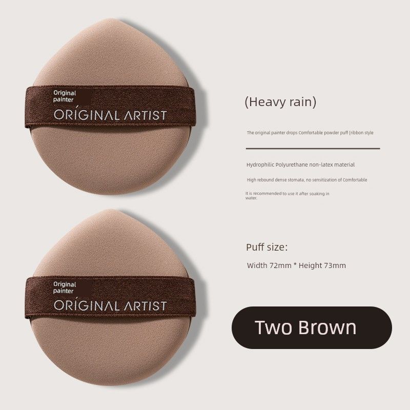 

Original Artist s Water Drop Powder Puff Sponge, Soft and Easy to Apply Makeup, Gentle on the Skin [with Ribbon] Two Coffees in Heavy Rain