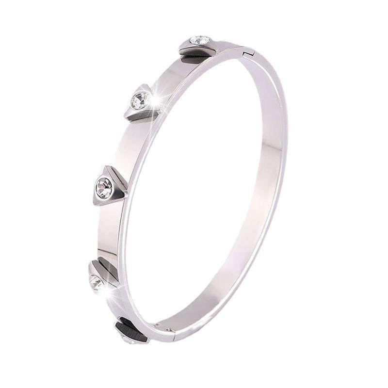 Starry Sky Full Diamond Titanium Steel Bracelet – Versatile, No-Fade Silver Women's Fashion Accessory