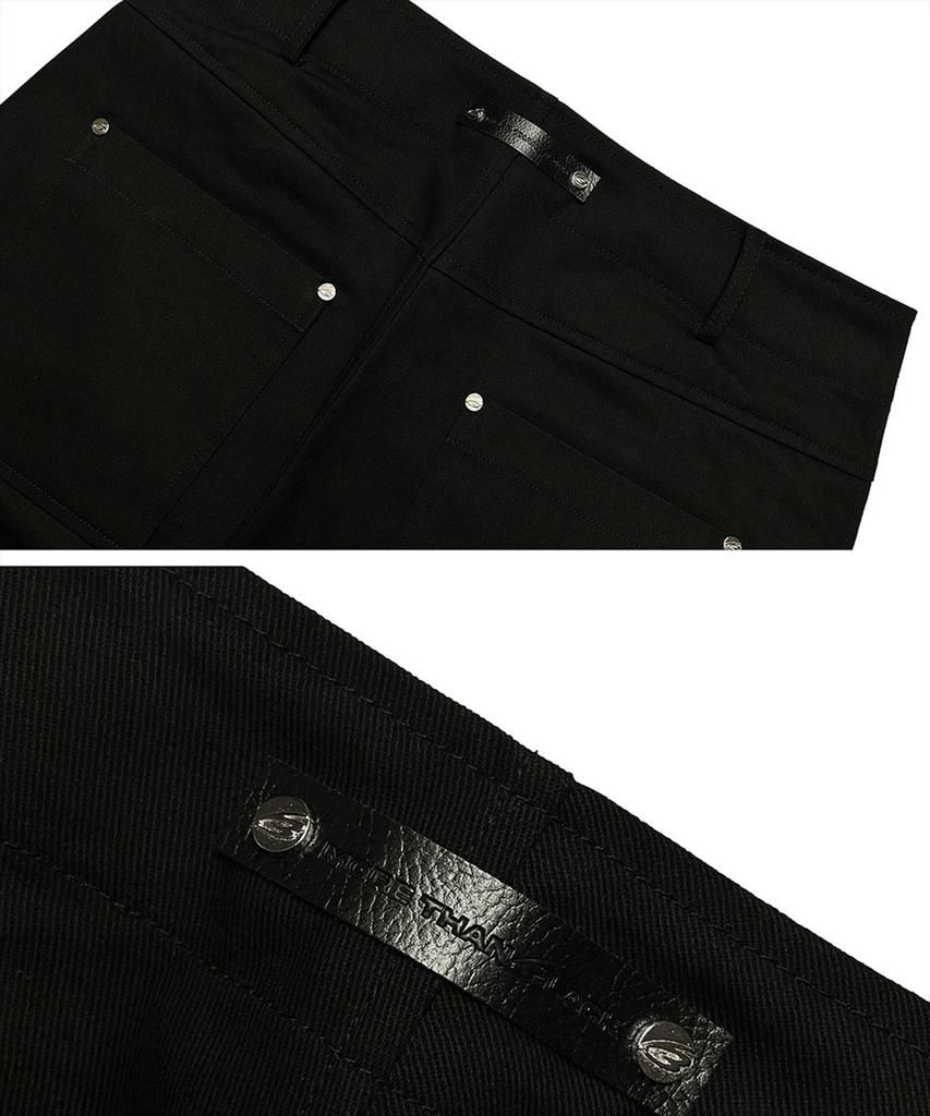 MORE THAN BLACK Rivet Pouch Pants