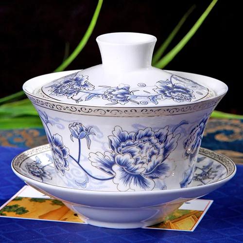 Jingdezhen Ceramic Gaiwan Teacup Household Handmade Tea Tureen Boutique Tea Bowl Chinese Porcelain Tea Sets Accessories Gifts