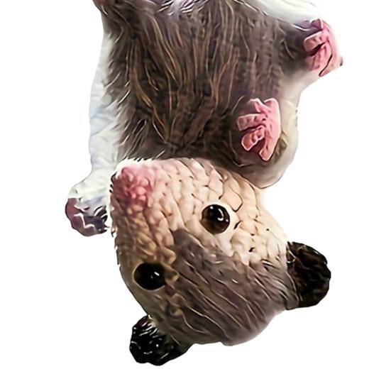 2D Flat Acrylic Opossum Car Rear Mirror Charm Cute Animal Christmas Tree Hanging Ornament