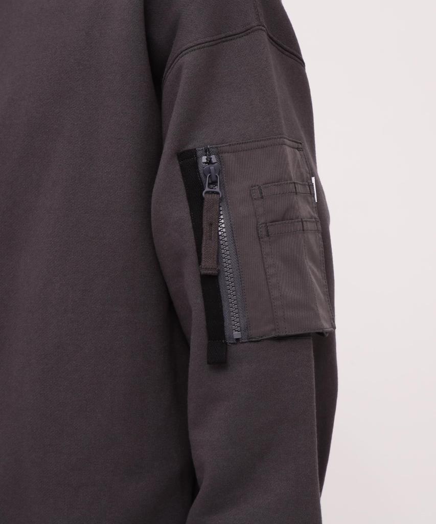BAGGY FIT POCKET CREW NECK Fit Military Pocket Crew Neck Sweatshirt XL 410 Charcoal [Avirex] MIL. SWEAT/Baggy / 783-4132006 Men's