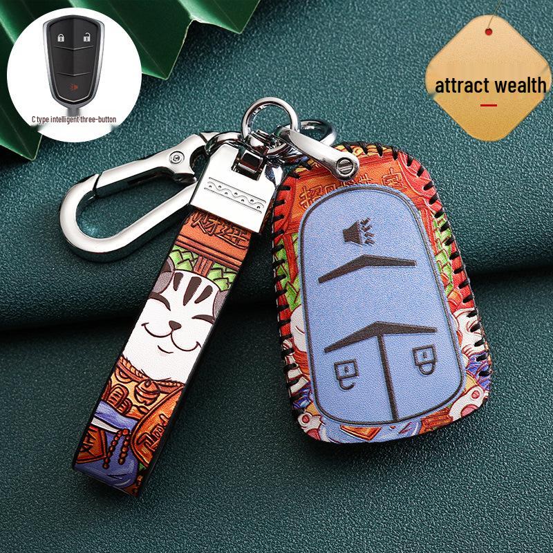 Cadillac Car Key Case for ATSL, XTS, XT5, XT4, CT6, XT6 - Stylish National Tide Design