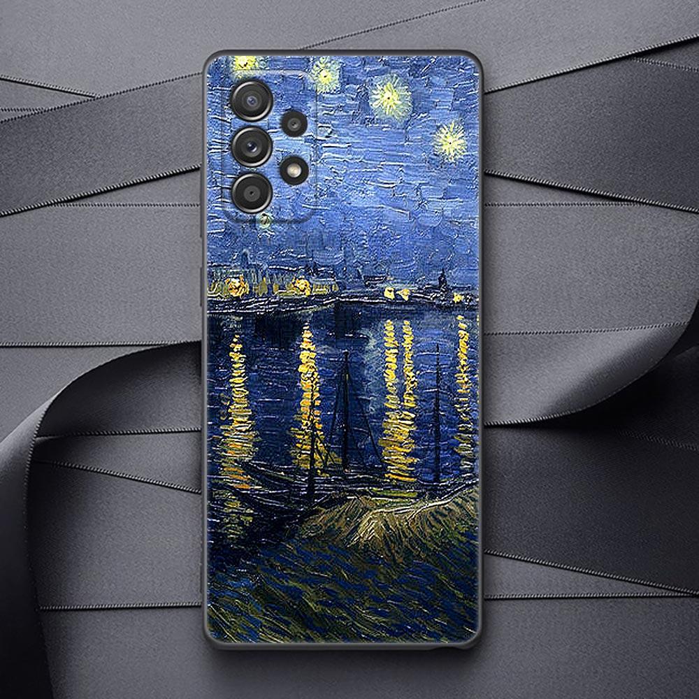 Capa para Samsung Galaxy A32 A33 A31 A23 A22 A21S A13 A12 A11 A02 A01 Capa Van Gogh Café Terraço Noite Estrelada Girassol Pintura