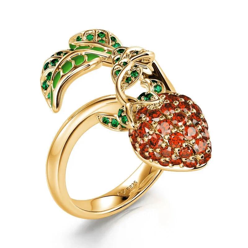 Ein niedlicher und einzigartiger tropfender Erdbeerfruchtring