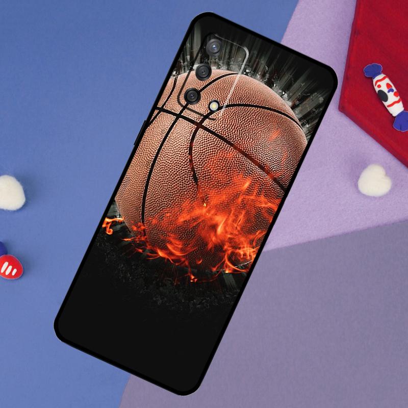 Basketball On Fire Case For Oppo A17 A60 A40 A80 A16 A76 A96 A98 A58 A78 A18 A38 A57 A74 A54 A94 A15 A5 A6 Pro