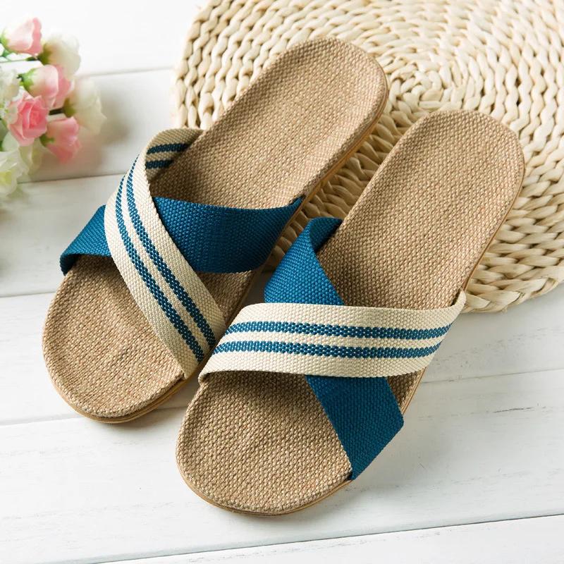 Summer Linen Women'S Slippers Flat Sandals Home Color EVA Lightweight Shoes For Women Casual Slippers 2025