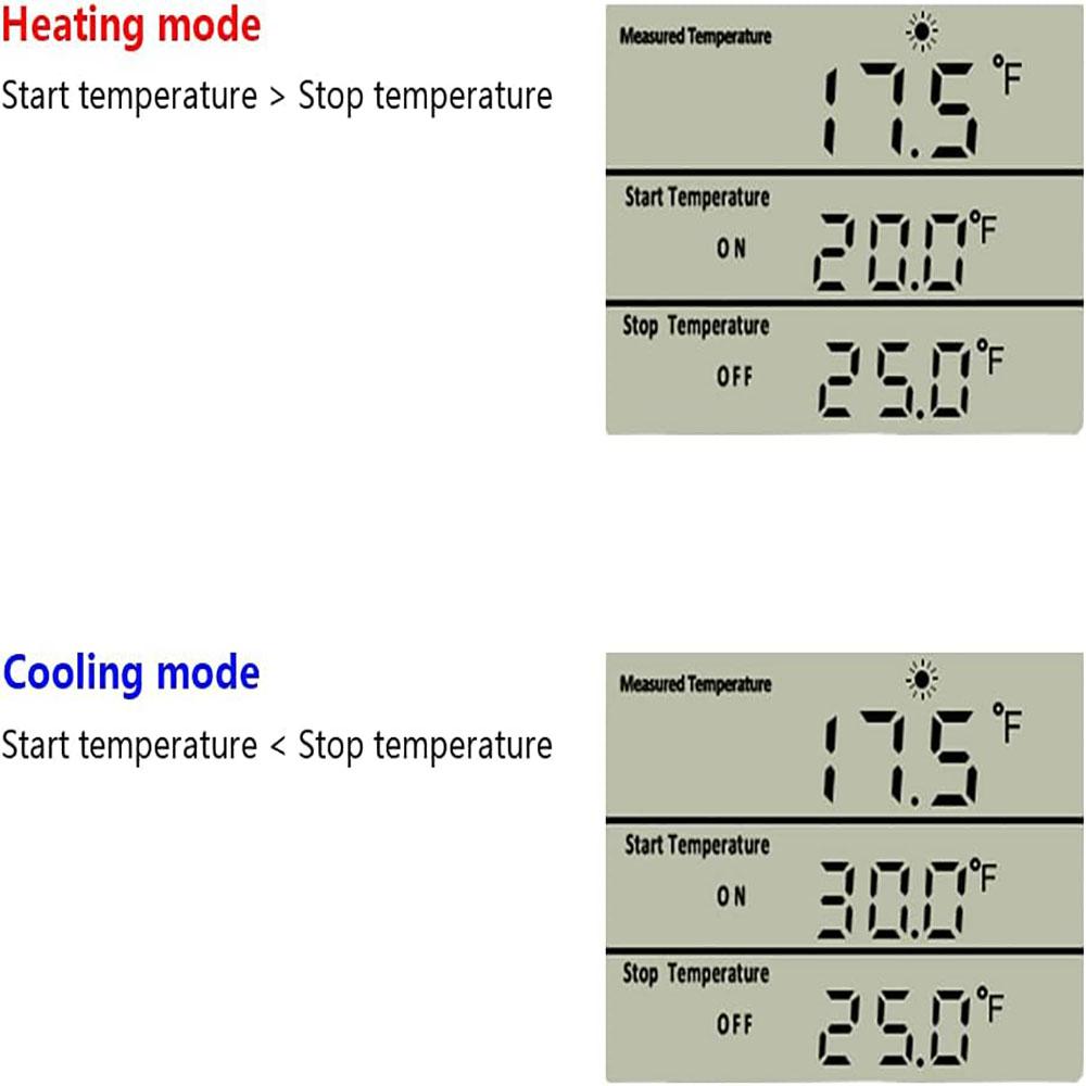 Digital Thermostat Outlet Plug Temperature Controller Heating Cooling with Probe
