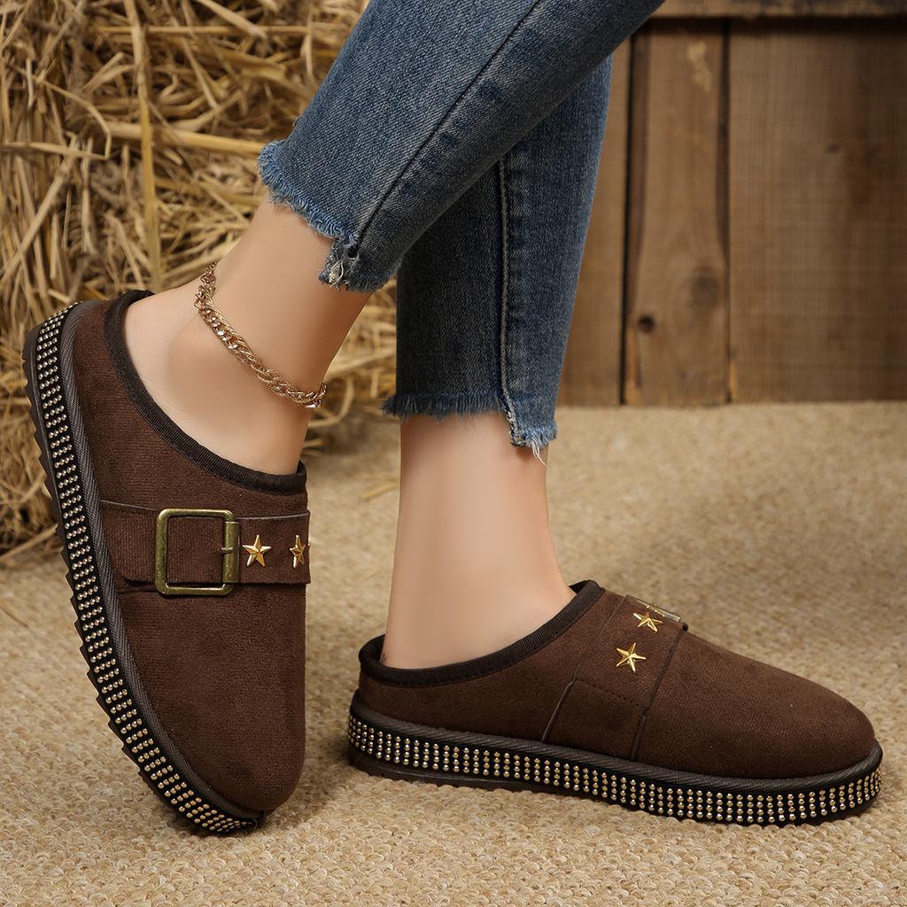 Fashion Couple Flannel Sandals Comfortable Non-slip Wear-resistant Slides Women Women Casual Closed Toe Shoes Summer Outdoor Slippers