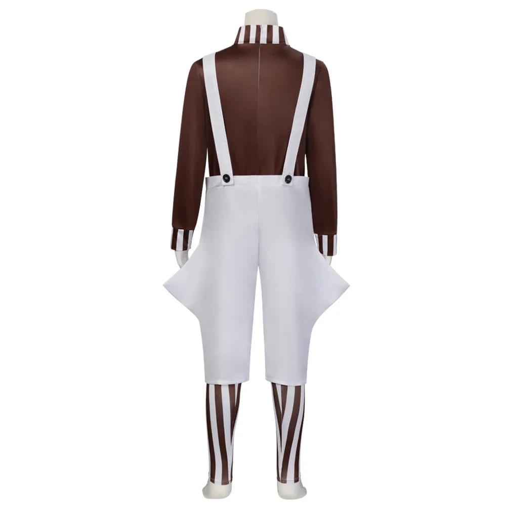Children Oompa Cosplay Costume Loompa Cosplay Clothing Shirt Pants Kids Wig Set Outfits Halloween Carnival Party Boys Girls Suit