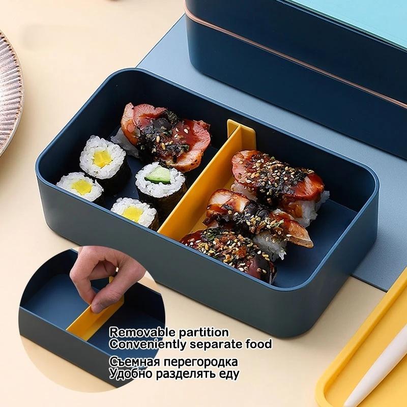 Portable Lunch Box for Kids School Microwave Plastic Bento Box with Movable Compartments Salad Fruit Food Container Box
