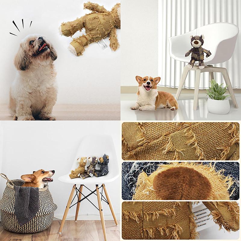 Zabawka dla zwierząt Teddy Bear, zabawka wydająca dźwięki, interaktywna, dla psów, do zgrzytania, czyszczenia zębów, antygryzowa, Abreact, zabawka dla misia, artykuły dla zwierząt