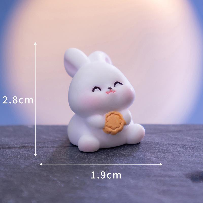 Cartoon Roztomilý Festival poloviny podzimu Králičí panenka Svátek poloviny podzimu Mooncake Dekorace na desku Roztomilý králičí pryskyřice Ornament dárek