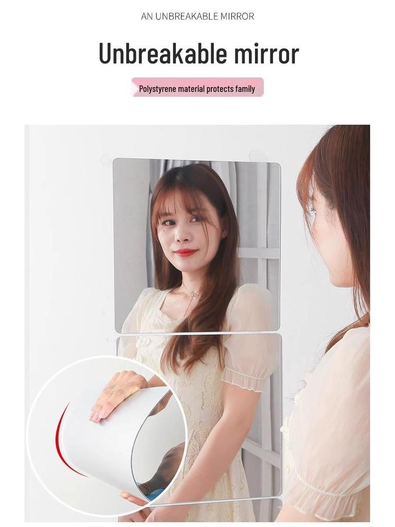 [Newcomer Exclusive] Full-Body Acrylic Soft Mirror Sticker - Self-Adhesive, High-Definition Dormitory Dressing Mirror