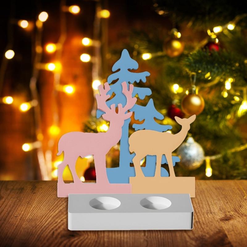 Reindeer Ornament Silicone Crafting Mold Flexible Capacity Christmas Tree Decoration Candle Holder Making Tool