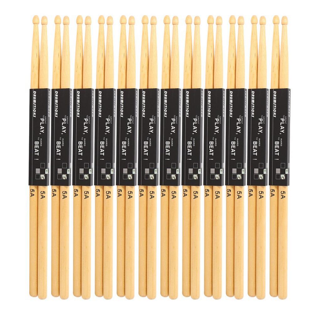 12 Pairs 7A/5A Drumsticks Professional Drum Sticks Set Maple Wood Comfortable Grip Percussion Instruments Accessories