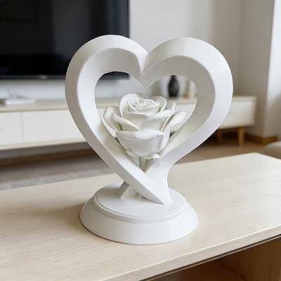 Heart Statues Desktop Ornament Sculpture Figurines Nordic Light Luxury Art Crafts Office Home Decoration Plastic