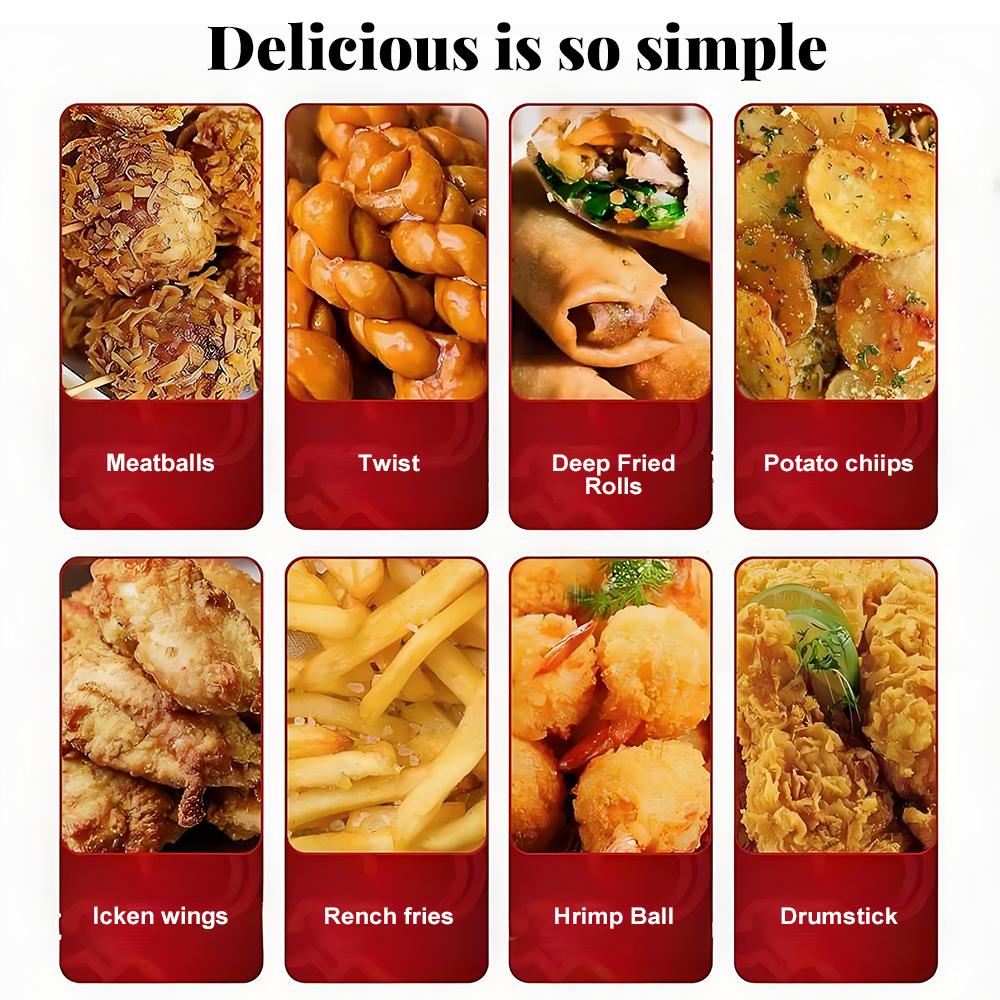 Electric Fryer Home Electric Oil Fryer Pot Large Capacity Stainless Steel Durable for Fried Skewers Dough Sticks Chicken Wings