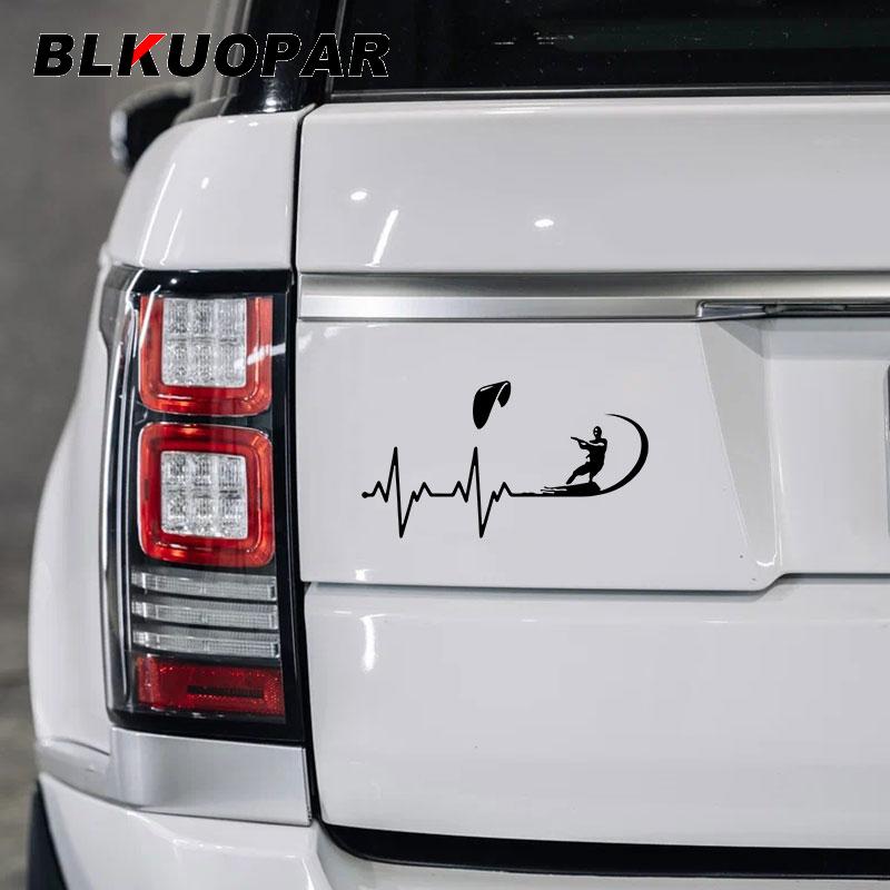 BLKUOPAR Kite-Surfen Herzschlag Linie Autoaufkleber Pop Style Aufkleber Kratzfest Konturgeschnitten Kühlschrank Wohnwagen Auto Dekoration