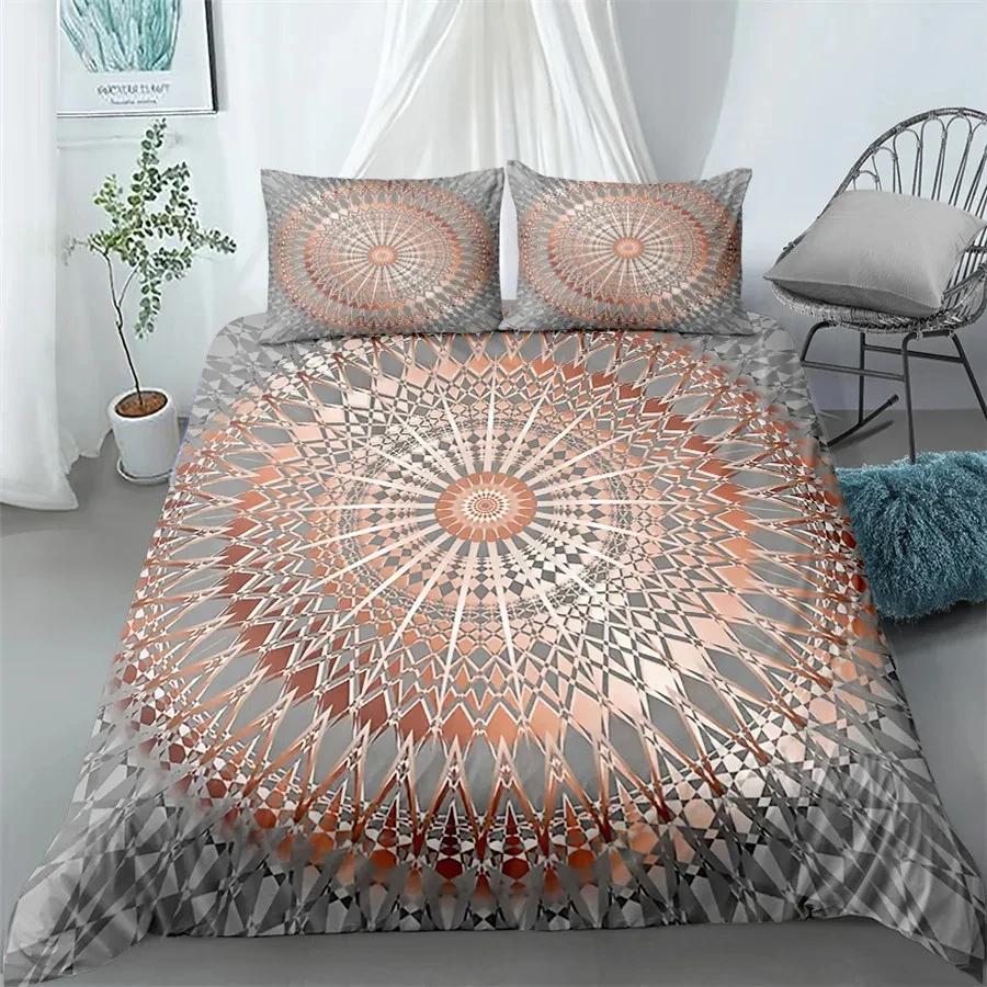 Mandala Sada povlečení Bohémské ložní prádlo Modrá Růžová Elegantní Bohémský Romantický King Polyesterový Povlak na přikrývku Povlak na přikrývku Povlak na polštář