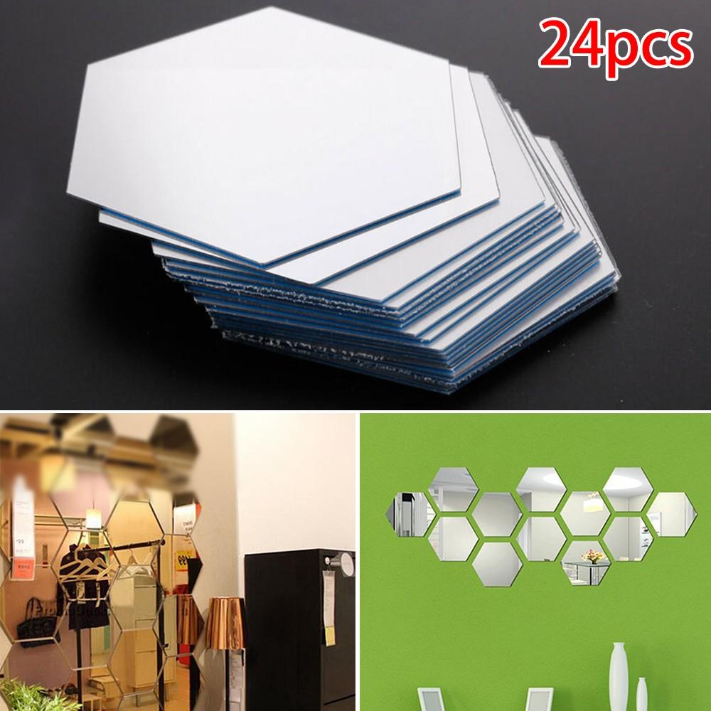 

Bedroom Mirror Stickers Home Decor 3D Mirror Tiles Mosaic Wall Stickers