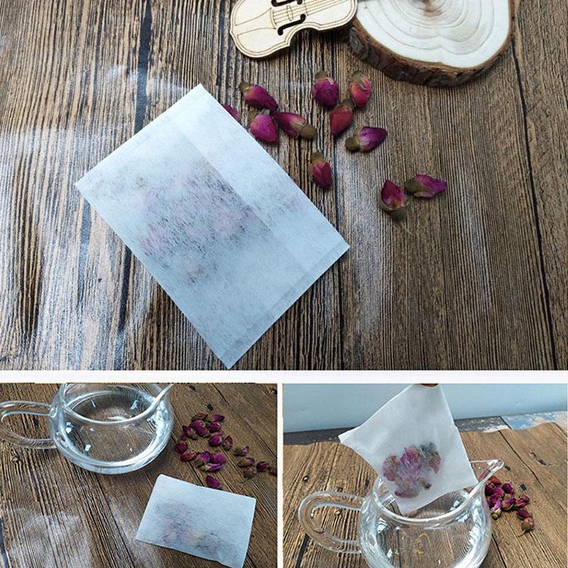 100Pcs Non-woven Disposable Empty Teabag Filter Herb Tea Infuser Strainer Supply