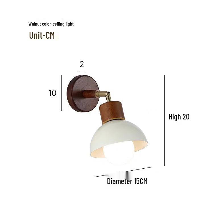 Französische Creme Retro Drehbare Wandleuchte – Massivholz, Augenschonendes Licht für Schlafzimmer & Flur