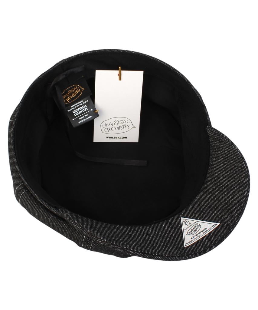 Yunibeosyeolkemiseuteuli Black Denim Logo Newsboy Cap