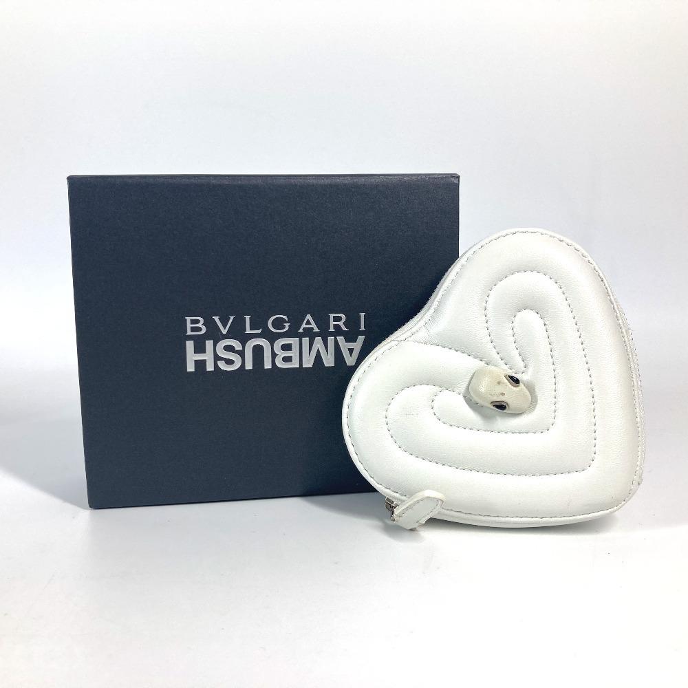 BVLGARI AMBUSH collaboration heart Coin Compartment Wallet coin purse White