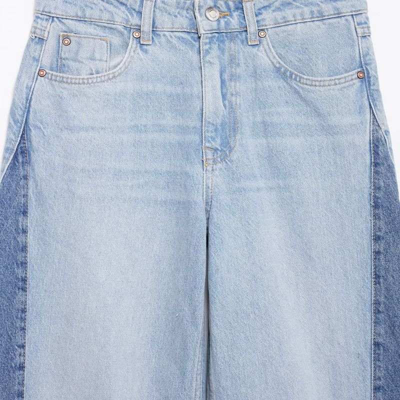 Kaslead New Women Clothes Western Style Fashion Patchwork Cotton High Waist Wide Leg Jeans 6164075