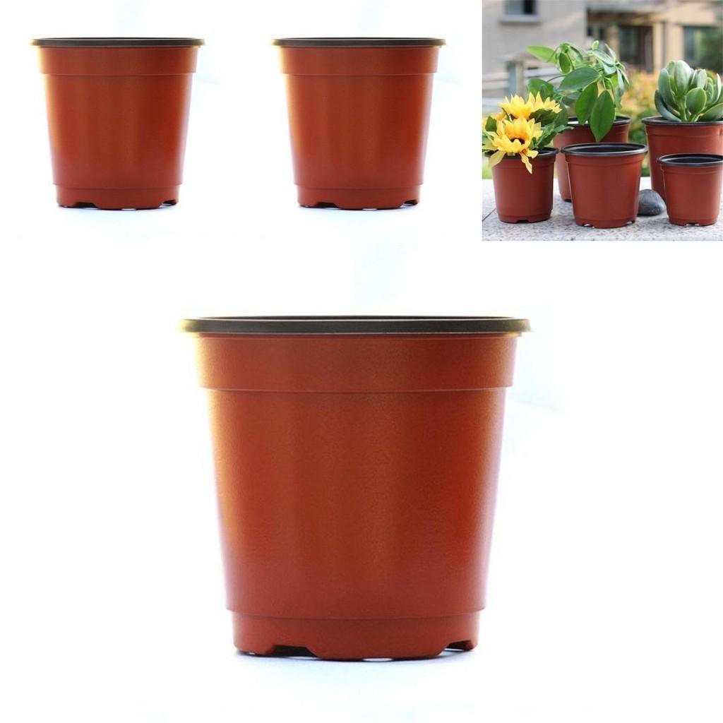 Lightweight 10/50/100pcs Double Color Plastic Plants Nursery Pot For Seedlings**
