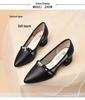 2025 New Style Women's Soft Leather Mid Heel Shoes, Chunky Heel, Pointed Toe, Shallow Mouth, Versatile Design for Spring/Autumn.