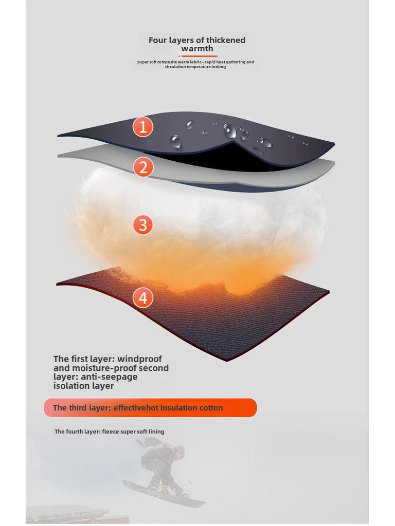 Mănuși de Snowboard de Iarnă: Mănuși de schi de exterior rezistente la vânt, impermeabile, călduroase, compatibile cu ecran tactil